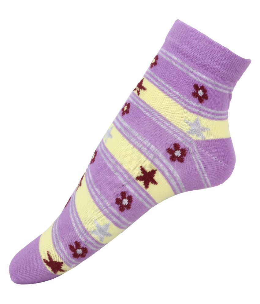 VOLGA Women's Cotton Blend Ankle Length Thumb Socks (Multicolor), Free