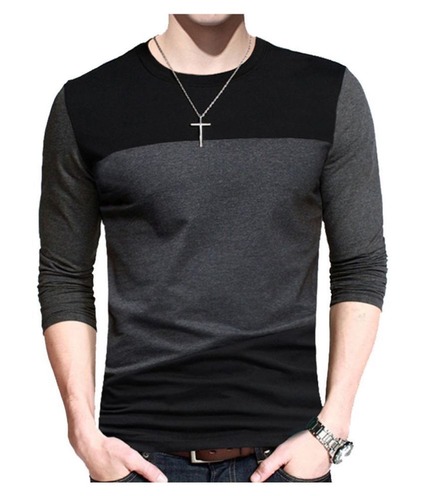 Veirdo 100 Percent Cotton Black Color Block T-Shirt - Buy Veirdo 100 ...