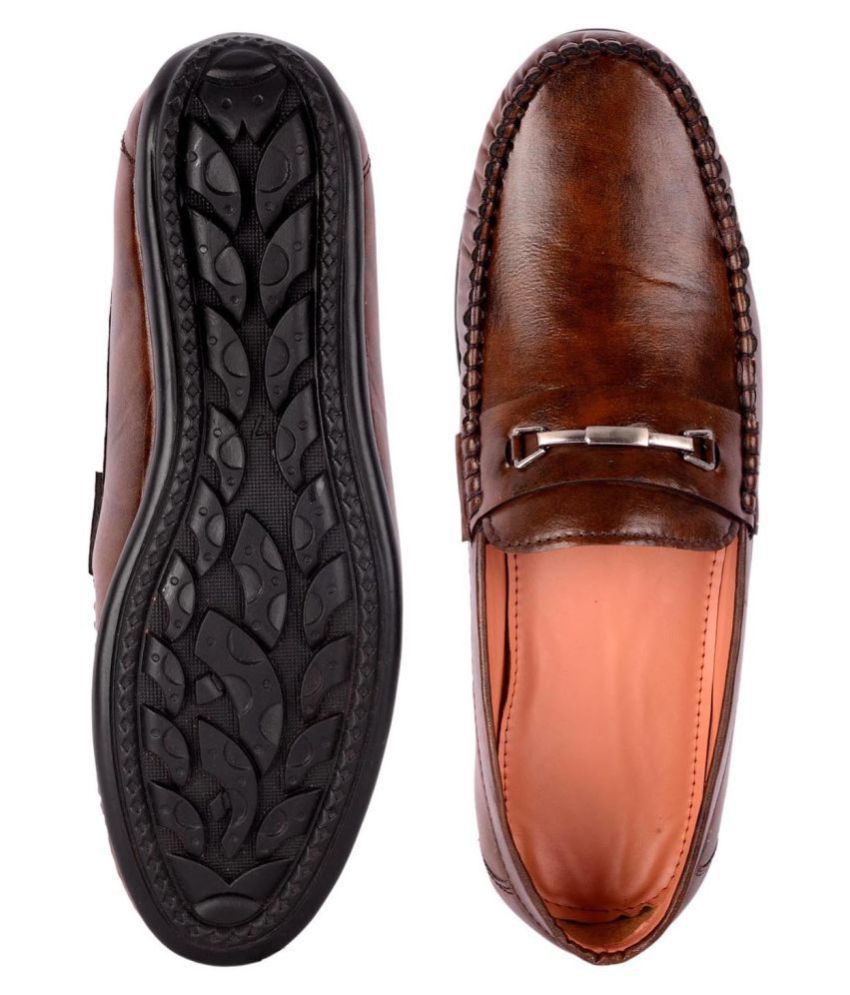 STEPFEET Brown Loafers - Buy STEPFEET Brown Loafers Online at Best ...