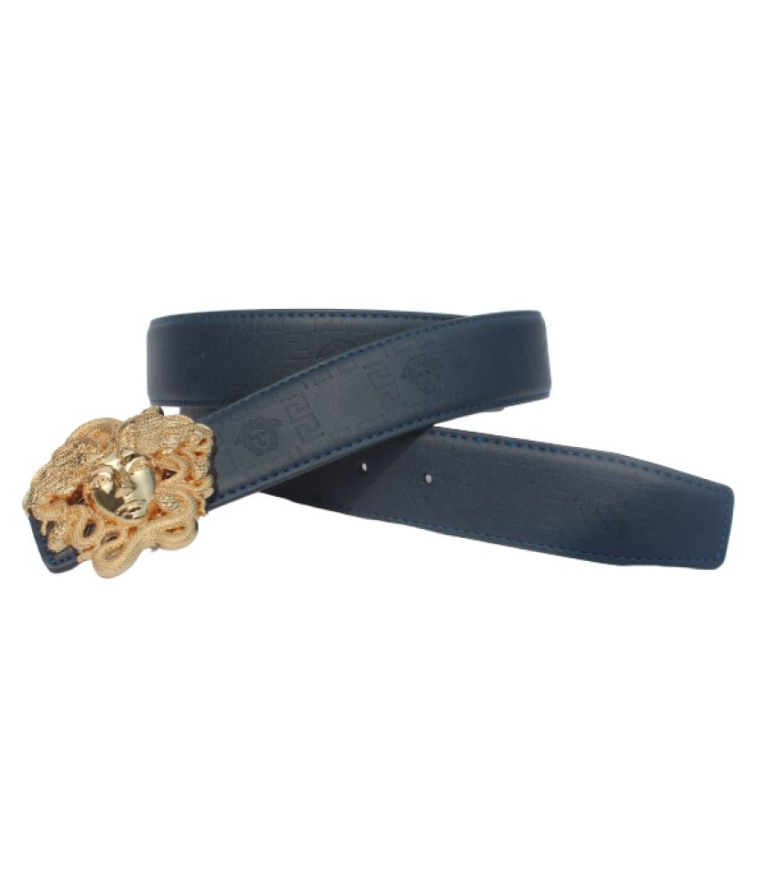 VERSACE BELT Blue Faux Leather Casual 