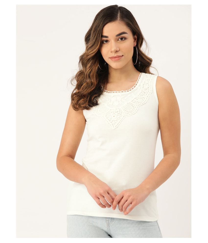     			Rute Cotton Regular Tops - Off White