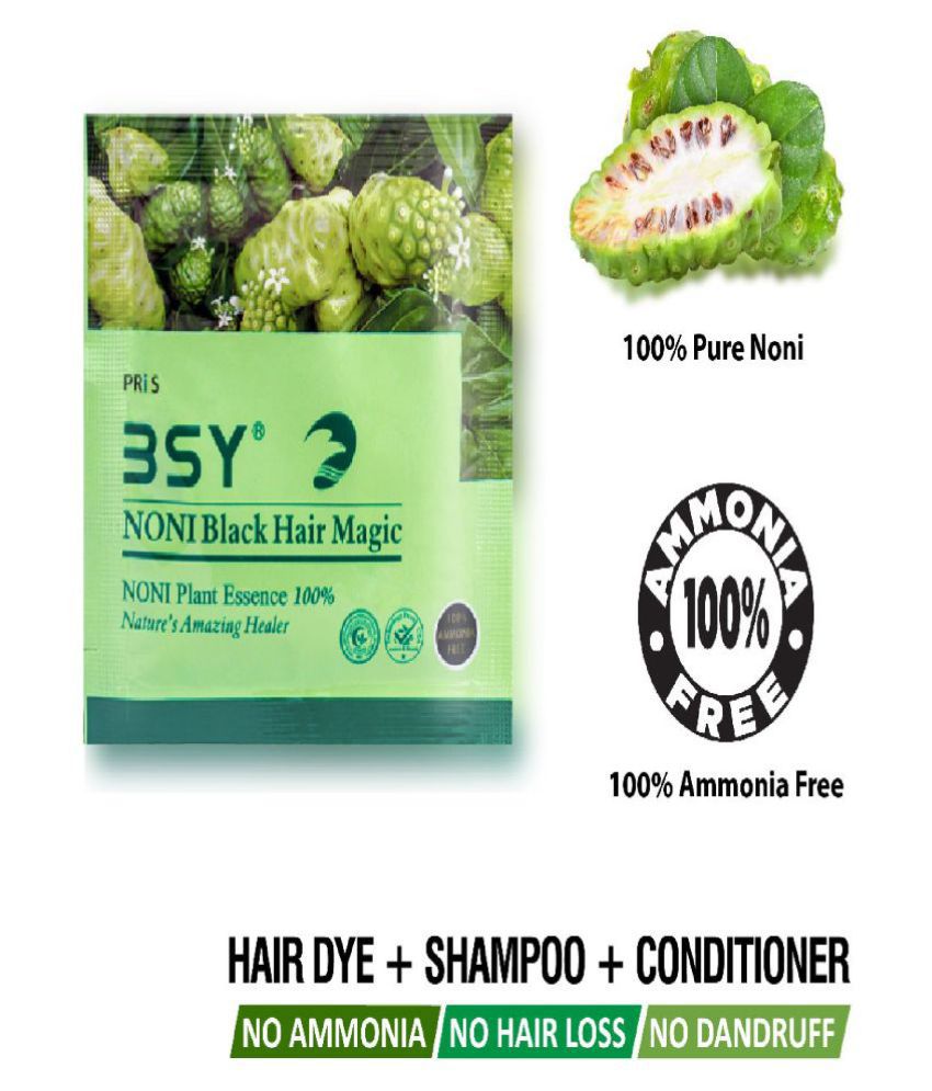 BSY NONI BLACK HAIR MAGIC 12X10 SACHETS Permanent Hair Color Black 12 mL:  Buy BSY NONI BLACK HAIR MAGIC 12X10 SACHETS Permanent Hair Color Black 12  mL at Best Prices in India - Snapdeal
