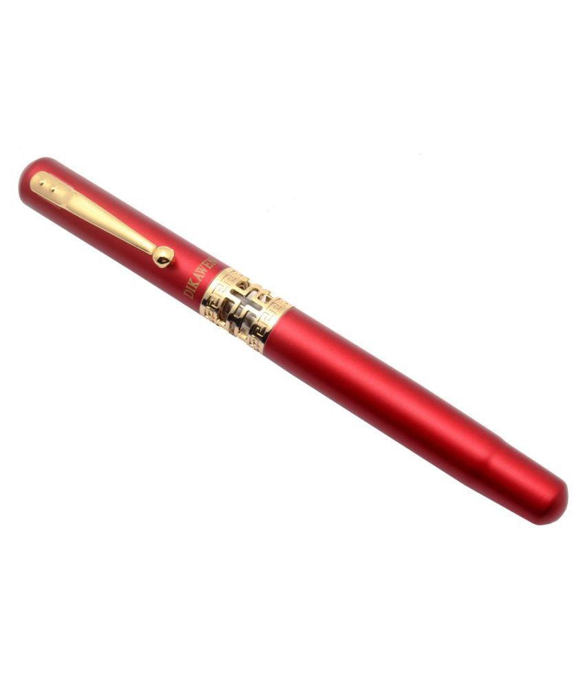     			Stylish Dikawen Insight Rollerball Pen Unique Metal Body Shine Red & Gold