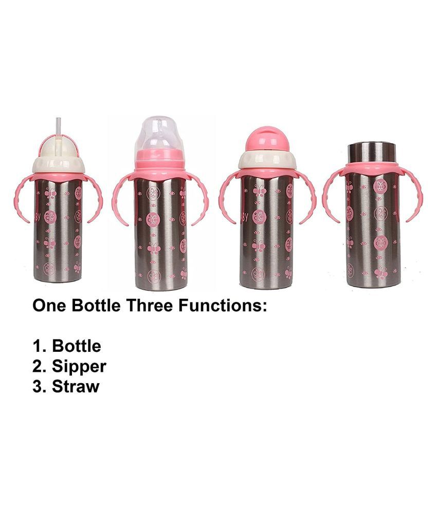 ORGANIC KIDZ - Pink 240 ml Feeding Bottle (Pack of 1)