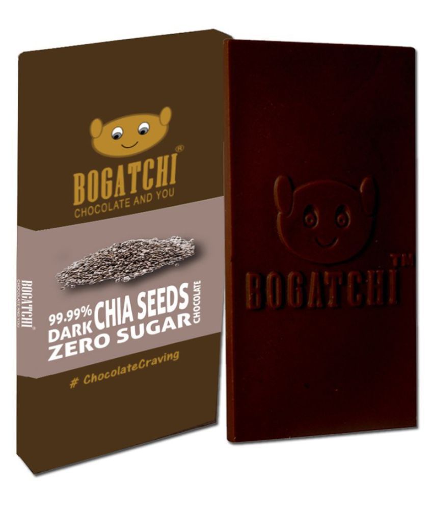BOGATCHI 99% Dark Cocoa Chia Seeds Dark Chocolate 80 g