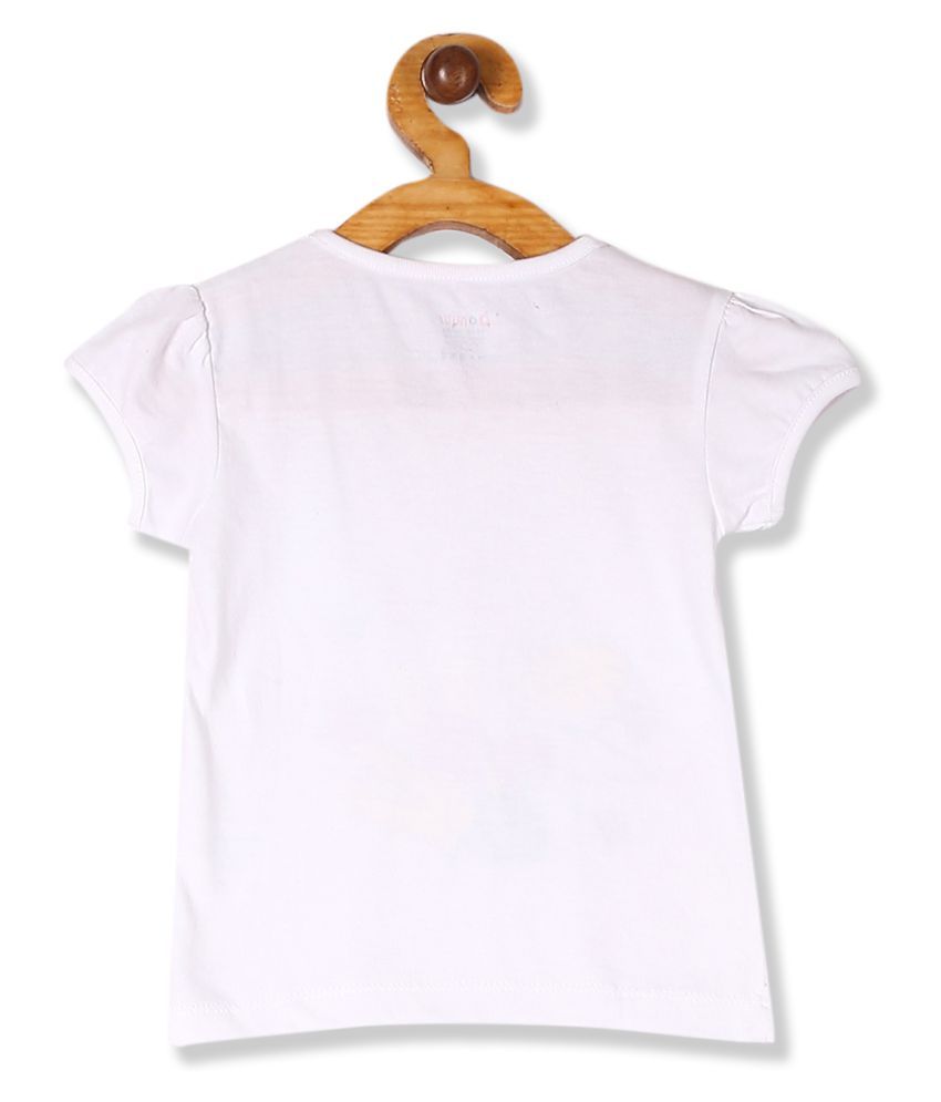 Girls White Puff Sleeve Printed TShirt Buy Girls White Puff Sleeve