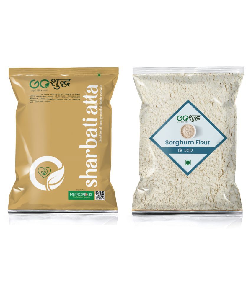 Goshudh Shrabati Atta And Jowar Atta Combo (1kg Each) 2000 Gm: Buy ...