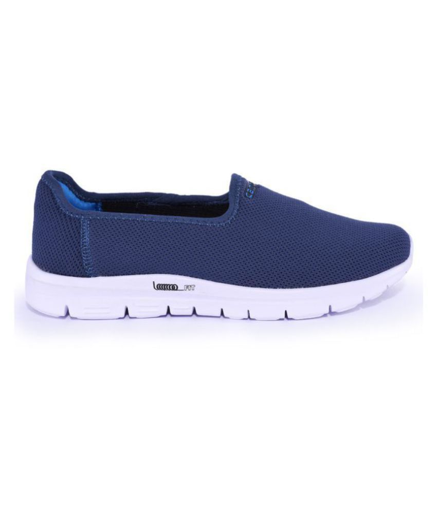 blue walking trainers