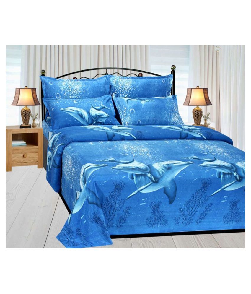 N2C Home Polyester Double Bedsheet with 2 Pillow Covers Buy N2C Home