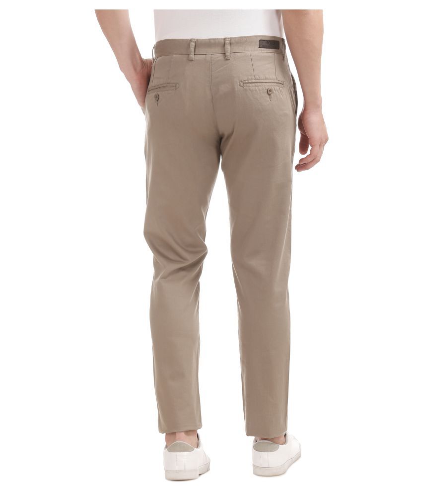 beige slim fit trousers