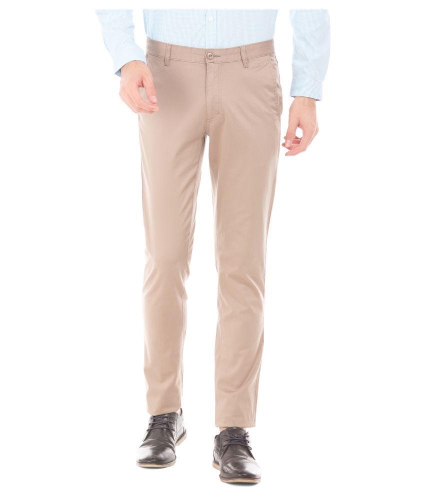 beige slim fit trousers