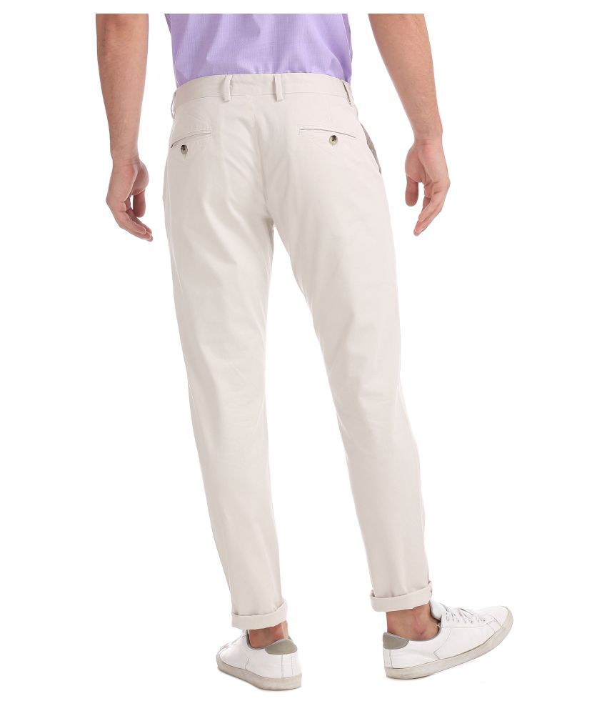 white slim fit trousers