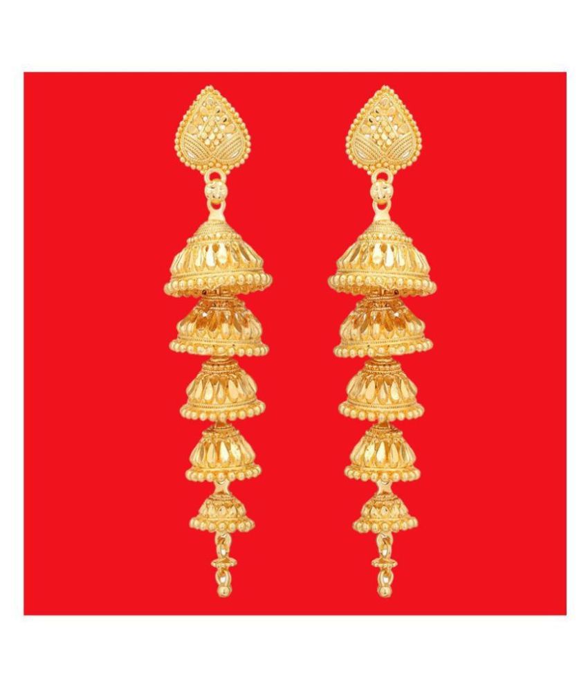 Traditional Ethnic collection gold plated jhumki earrings for women and girls