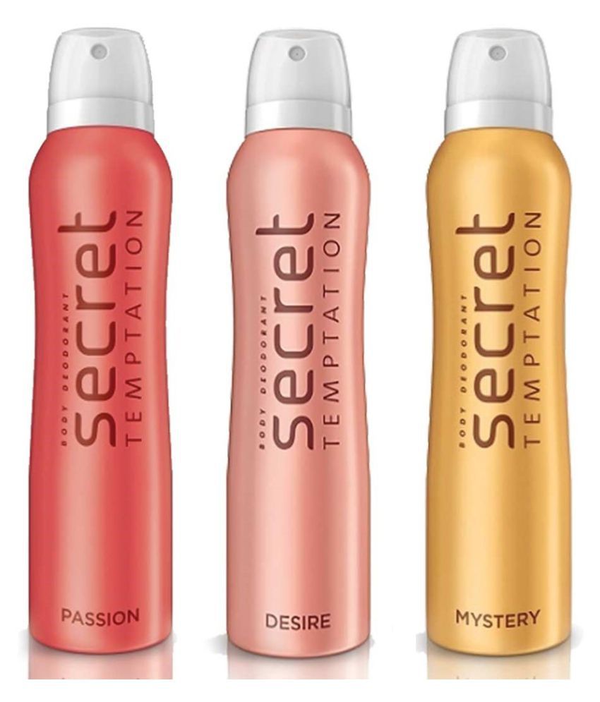     			Secret Temptation Mystery, Passion and Desire Deodorant for Women 150 ml (Pack of 3) Total 450ml