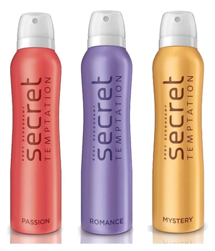     			Secret Temptation Romance, Mystery and Passion Deodorant for Women 150 ml (Pack of 3) Total 450ml
