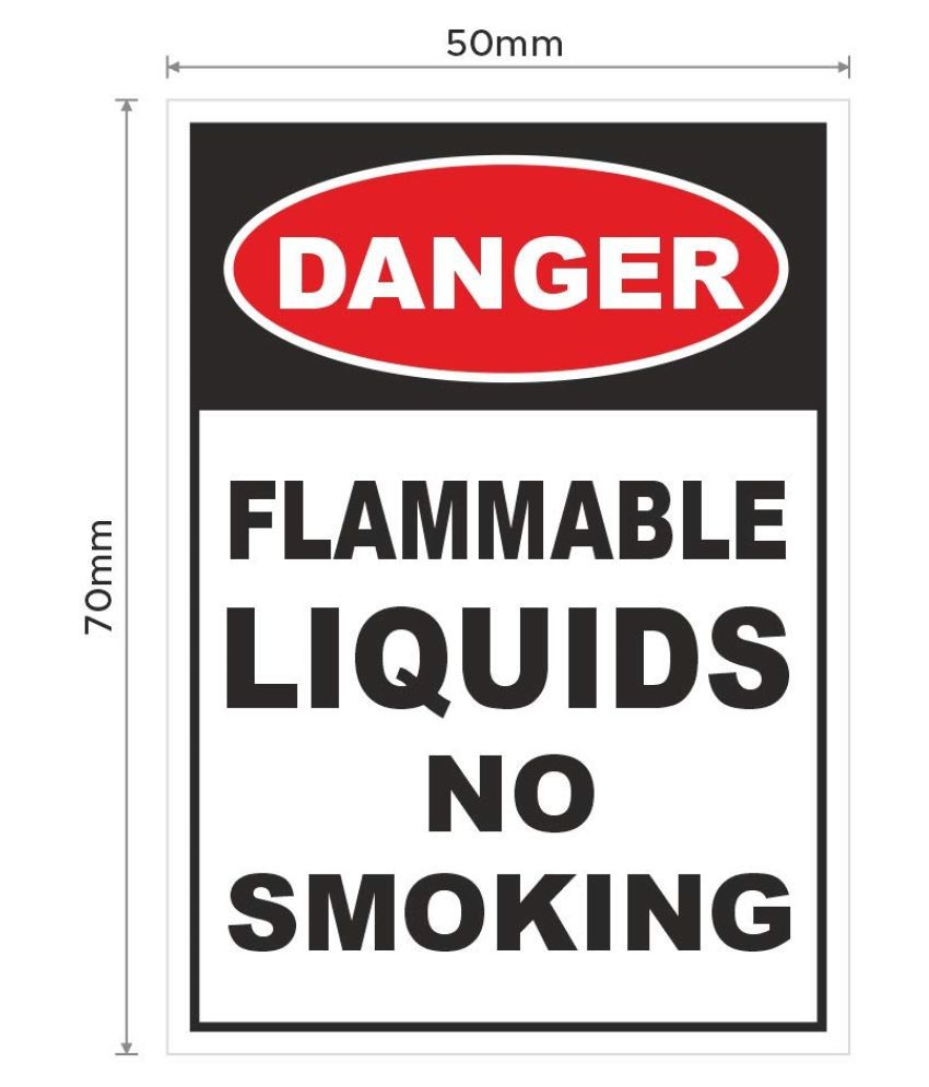     			Rangvishwa Enterprises No Smoking Flammable Liquids Danger Sign Sticker ( 5 x 7 cms )