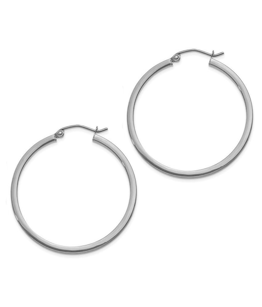 ZIVOM Round Circle Daily Wear Wire Hoop Siver 316L Surgical Stainless Steel Earring for Women Girls