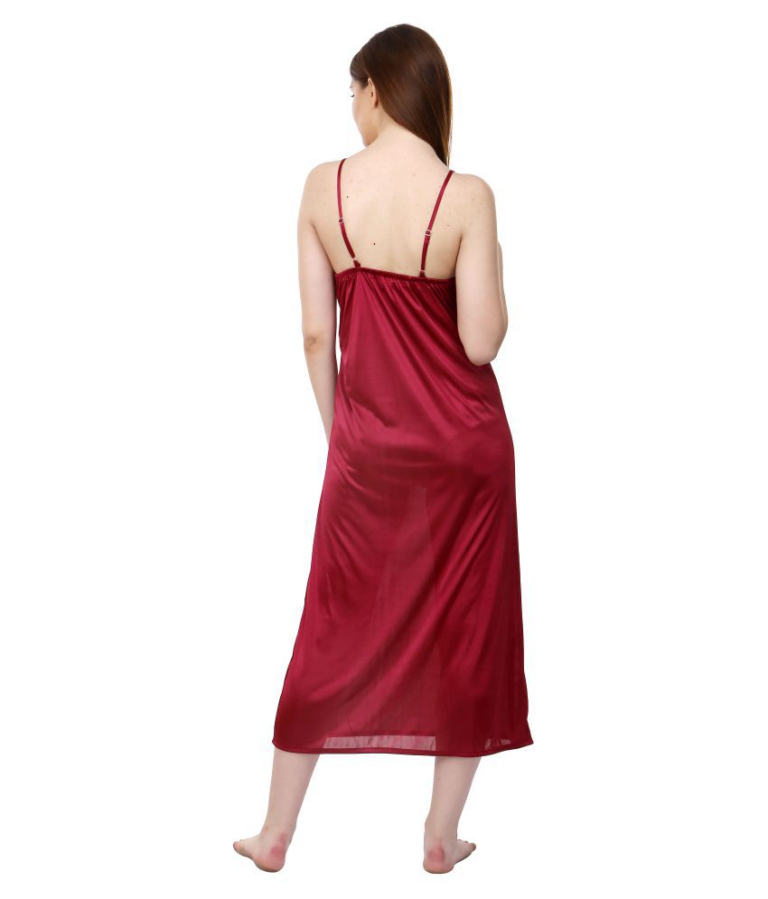 Buy RASHI Poly Satin Nighty & Night Gowns - Red Online at Best Prices ...