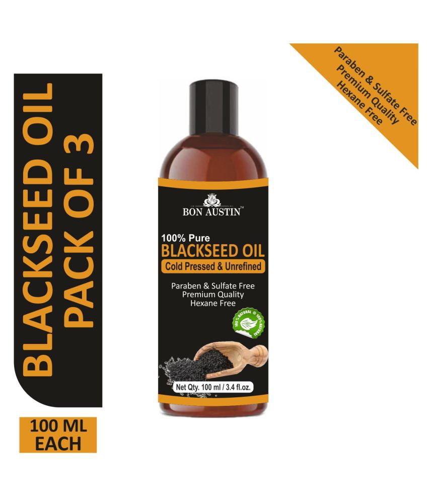     			Bon Austin  Premium Blackseed(Kalonji) oil - Cold Pressed & Unrefined Combo pack of 3 bottles of 100 ml(300 ml)