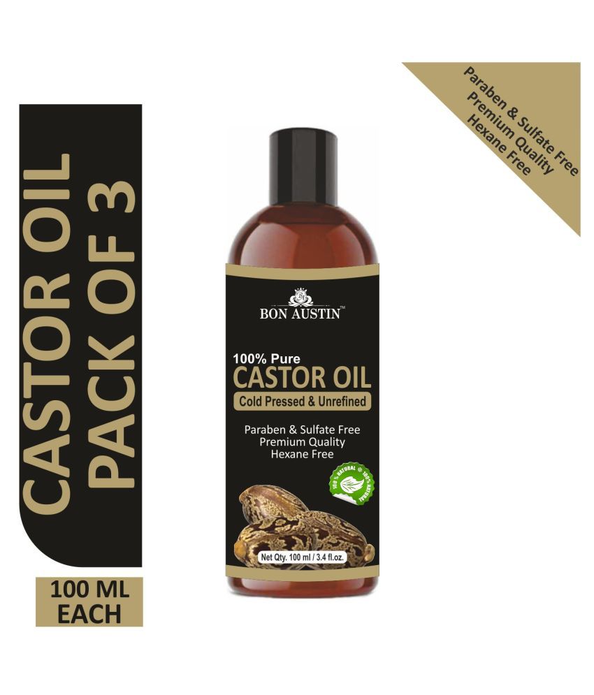     			Bon Austin  Premium Castor oil - Cold Pressed & Unrefined Combo pack of 3 bottles of 100ml(300 ml)