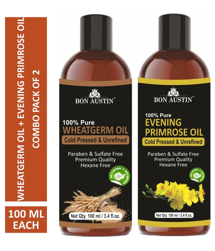     			Bon Austin Premium Wheatgerm Oil & Evening Primrose Oil  - Cold Pressed & Unrefined Combo pack of 2 bottles of 100 ml(200 ml)