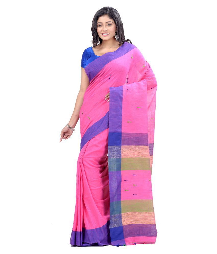     			Desh Bidesh Green,Pink,Purple Bengal cotton Saree