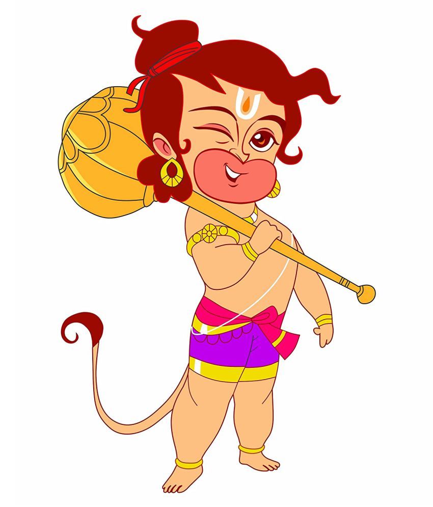 Asmi Collection Baal Hanuman Religious & Inspirational Sticker ( 90 x ...