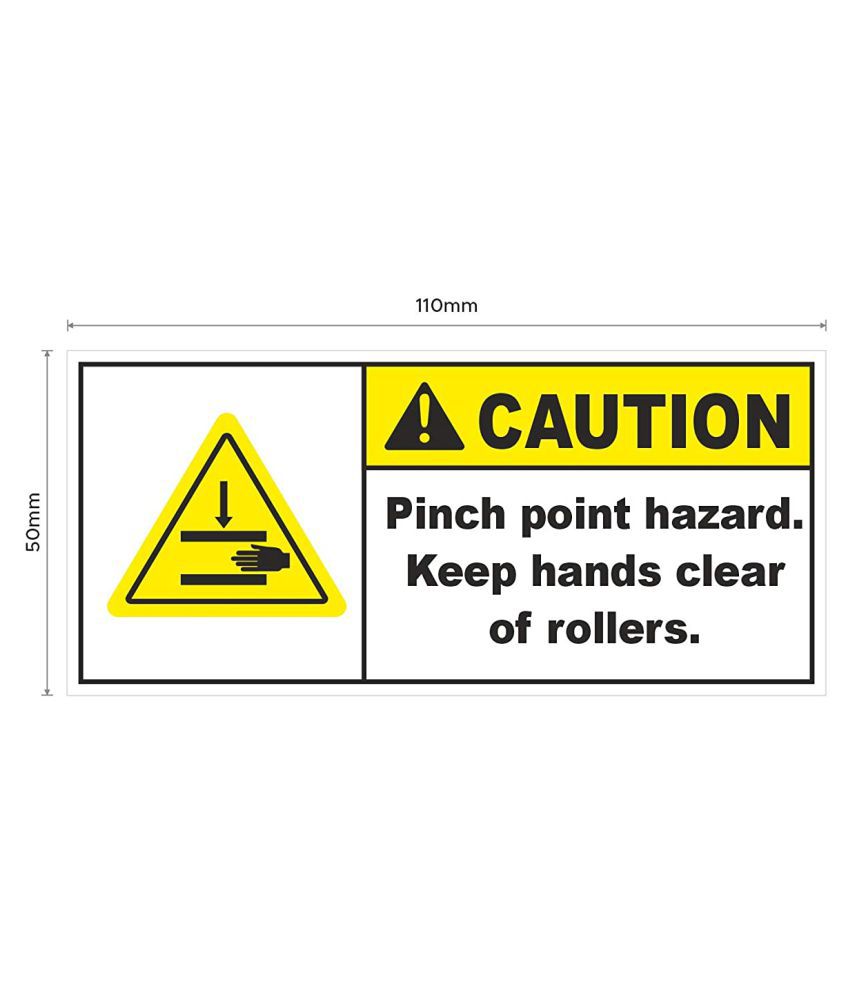Rangvishwa  Enterprises Pinch Point  Keep Hands Clear of Rollers Sticker ( 11 x 5 cms )