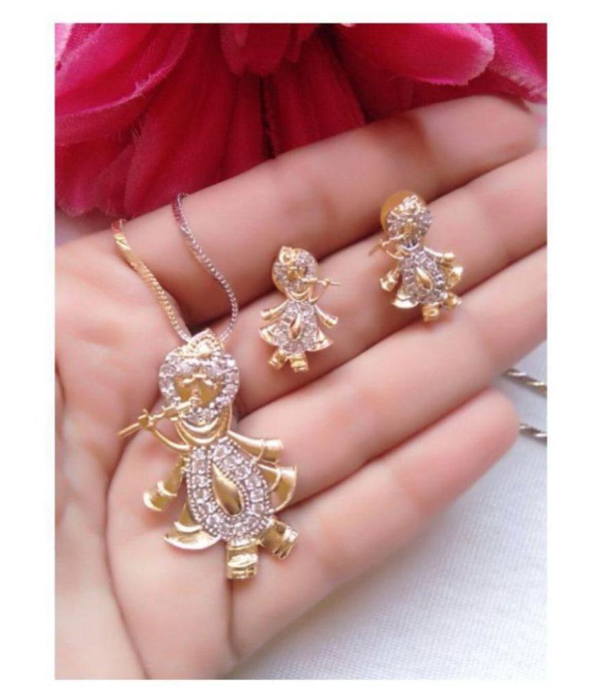     			Sunhari Jewels - Golden Pendant set ( Pack of 1 )