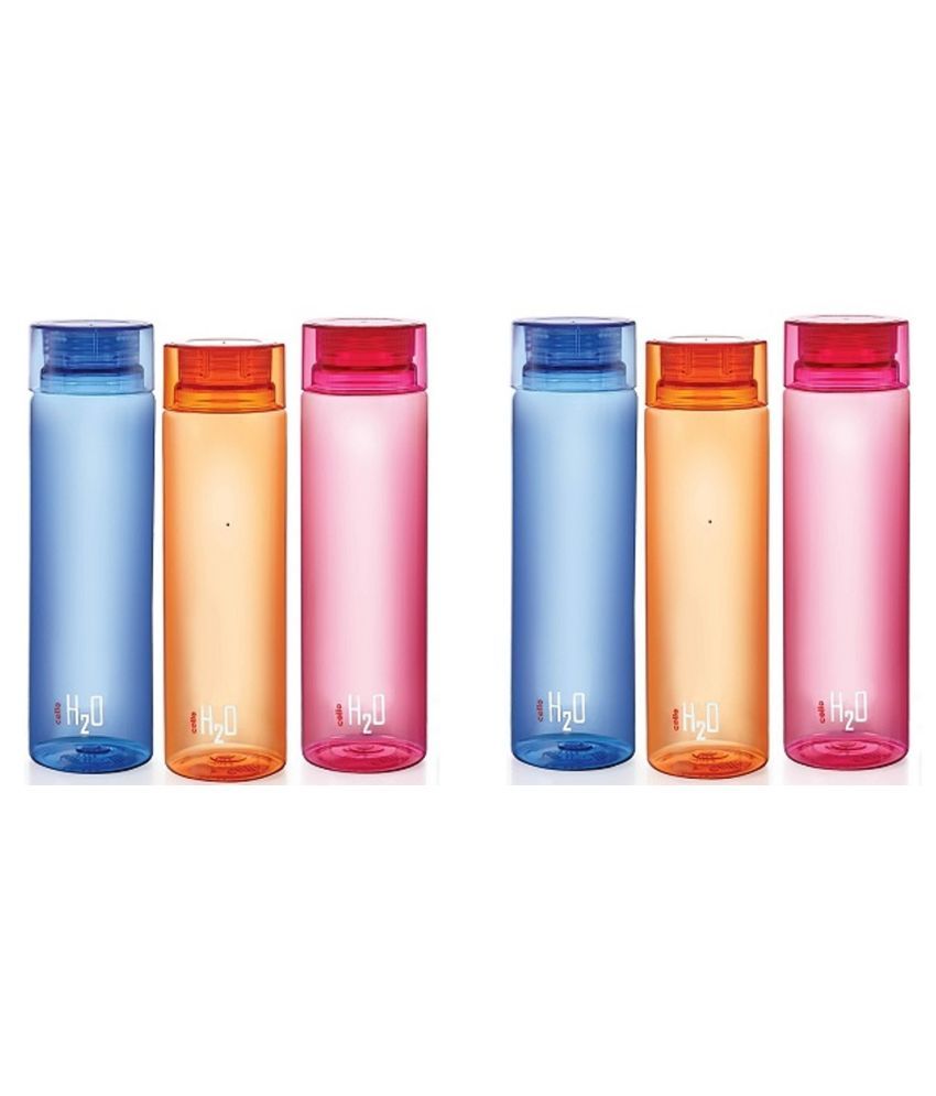 Cello H2o Round Multicolour 1000 Ml Pet Fridge Bottle Set Of 6 Buy Online At Best Price In India Snapdeal