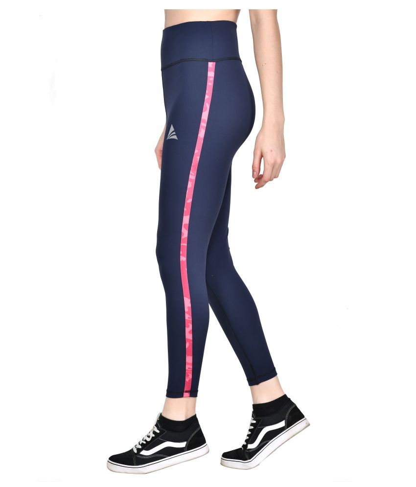     			ACTIWIN Navy Polyester Lycra Graphic Tights