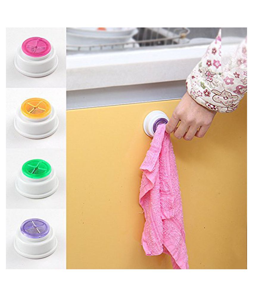 4Pcs Rubber Suction Pad Cloth Tea Towel Holder Rubber Push in Self
