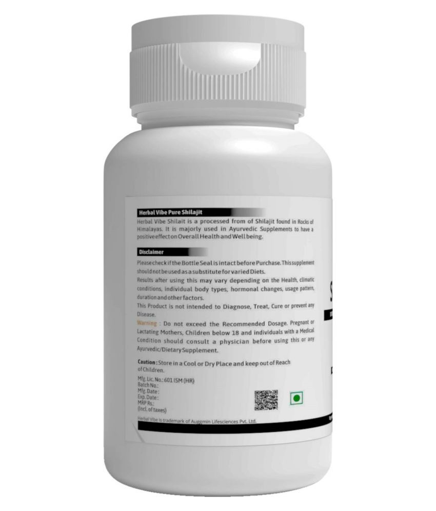 Herbal Vibe Shilajit Capsule Immunity Booster Capsule 120 no.s Pack of