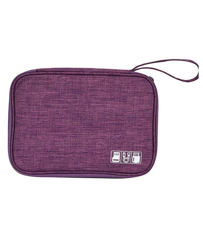     			House Of Quirk Purple Electronic Gadget Accessories Travel Organizer Bag