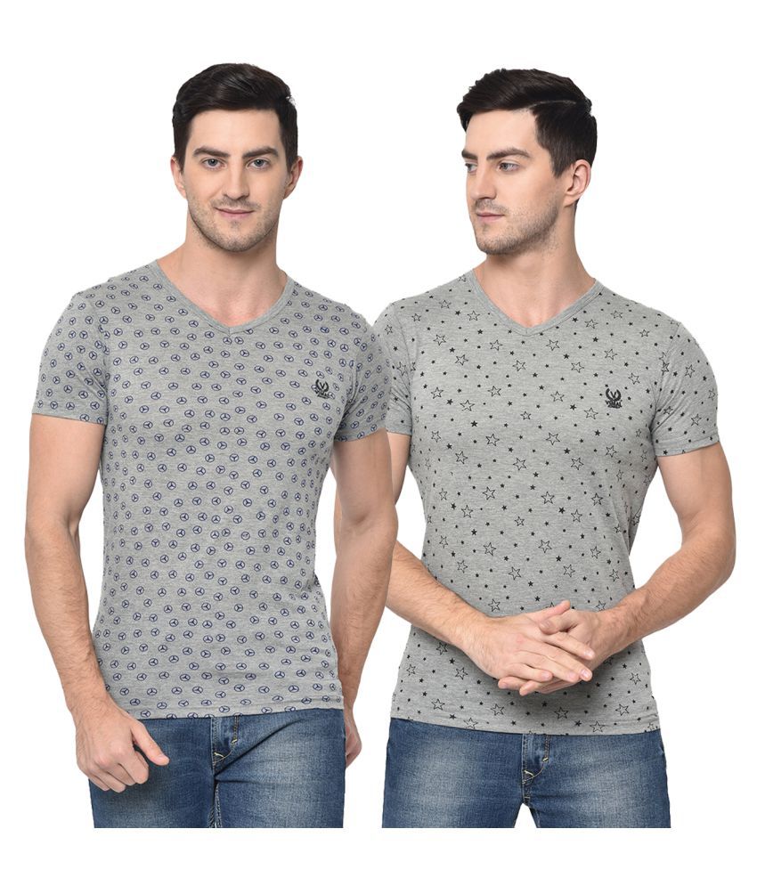     			Vimal Jonney - Multicolor Cotton Regular Fit Men's T-Shirt ( Pack of 2 )