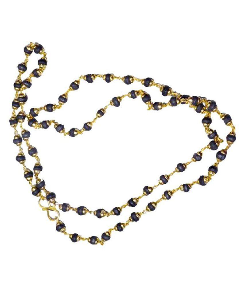 Black Tulsi Beads Mala (rosary) In Golden Color Metal Cap For Wearing 