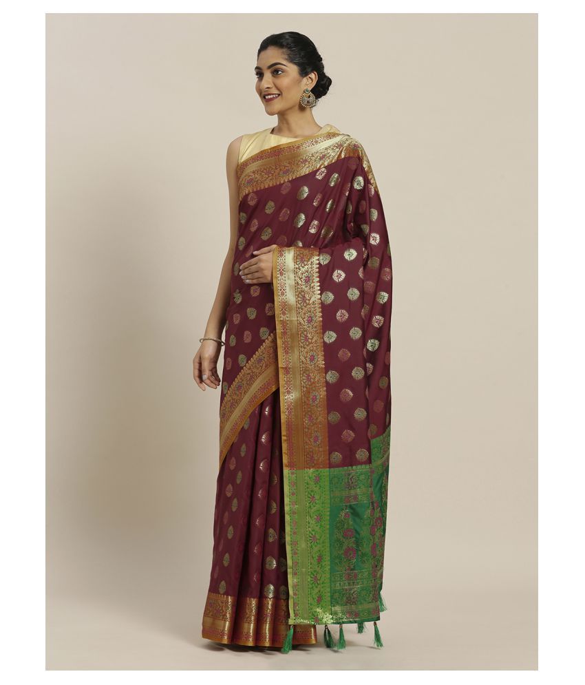 aksharam-maroon-cotton-blend-saree-buy-aksharam-maroon-cotton-blend