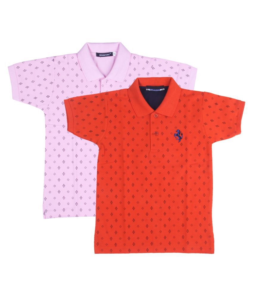 NEUVIN - Multicolor Cotton Boy's Polo T-Shirt ( Pack of 2 )