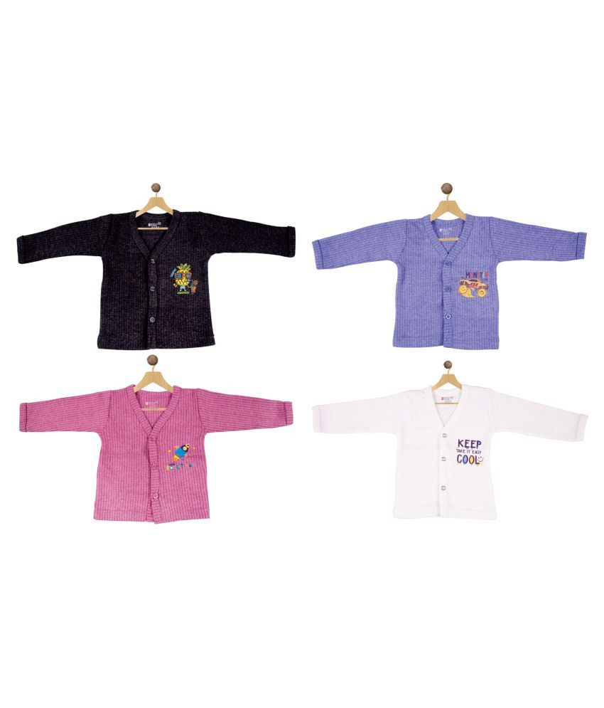     			Bodycare Insider Kids Fushia/Dark Blue/Melange/White Front Open Thermal Top Pack of 4