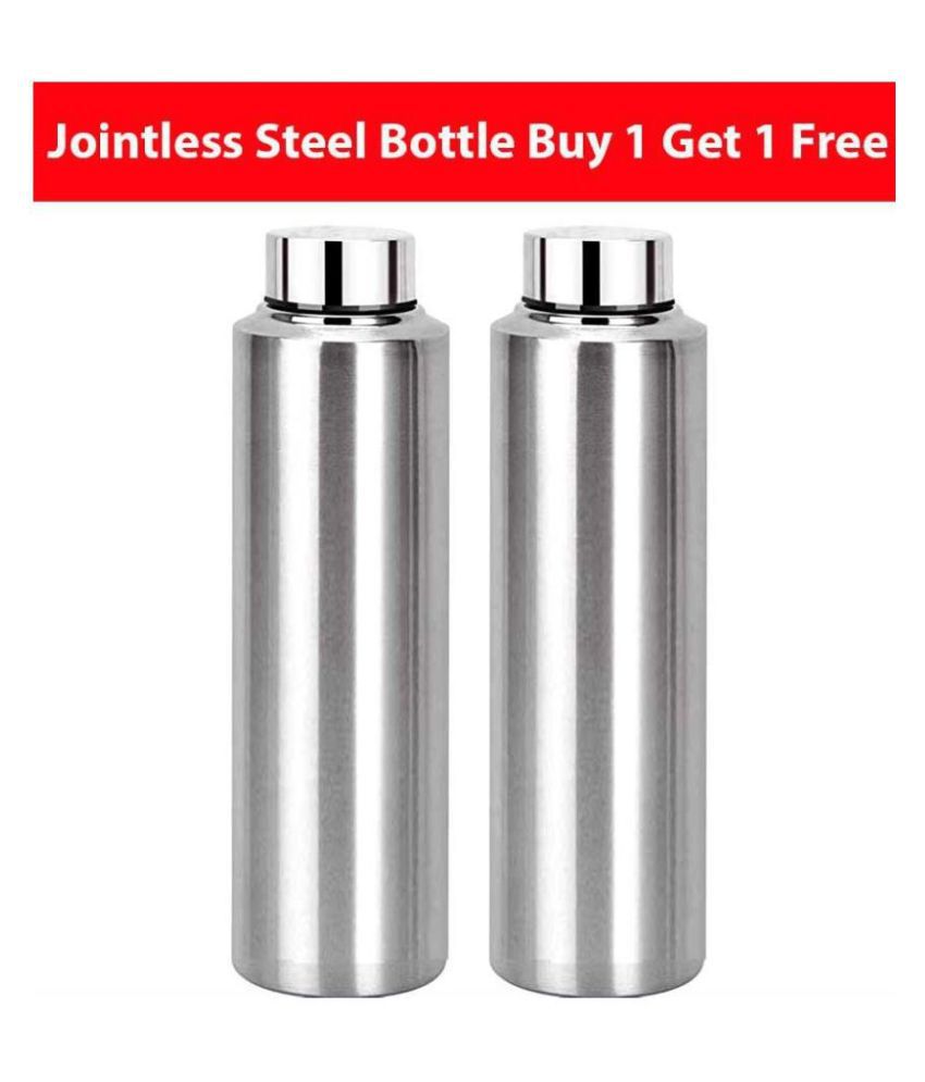     			AKG Water Silver 600 mL Steel Fridge Bottle set of 2