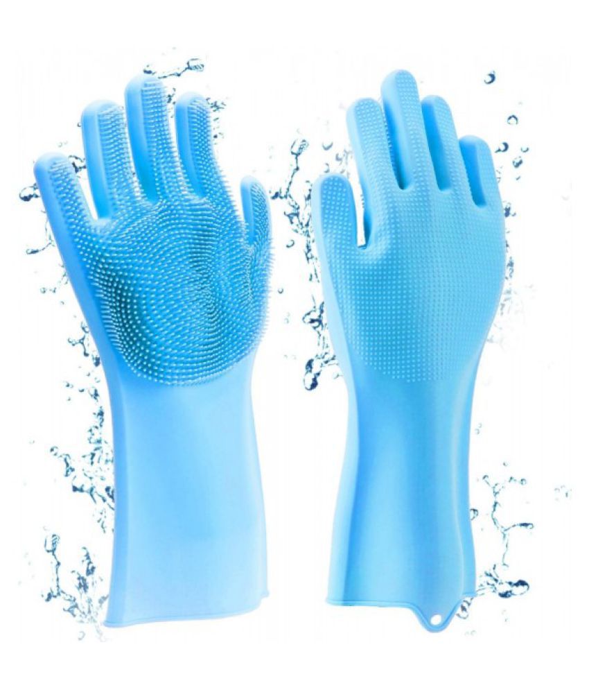     			Scrubbing Gloves Magic Silicone Reusable Multi-functional Dish Washing Glove Rubber Universal Size Cleaning Glove