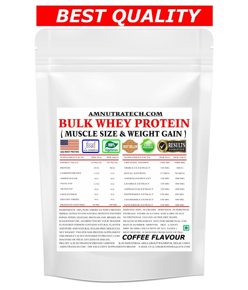 AM NUTRATECH Whey Protein ( Bulk ) Coffee Flavour 2 lb Buy AM