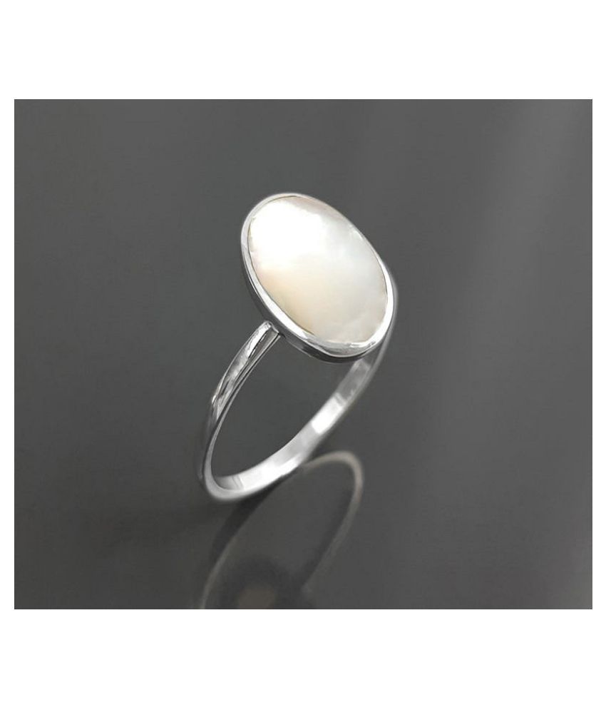 11.25 Carat Sterling Silver Moti Ring Natural Original Certified White ...
