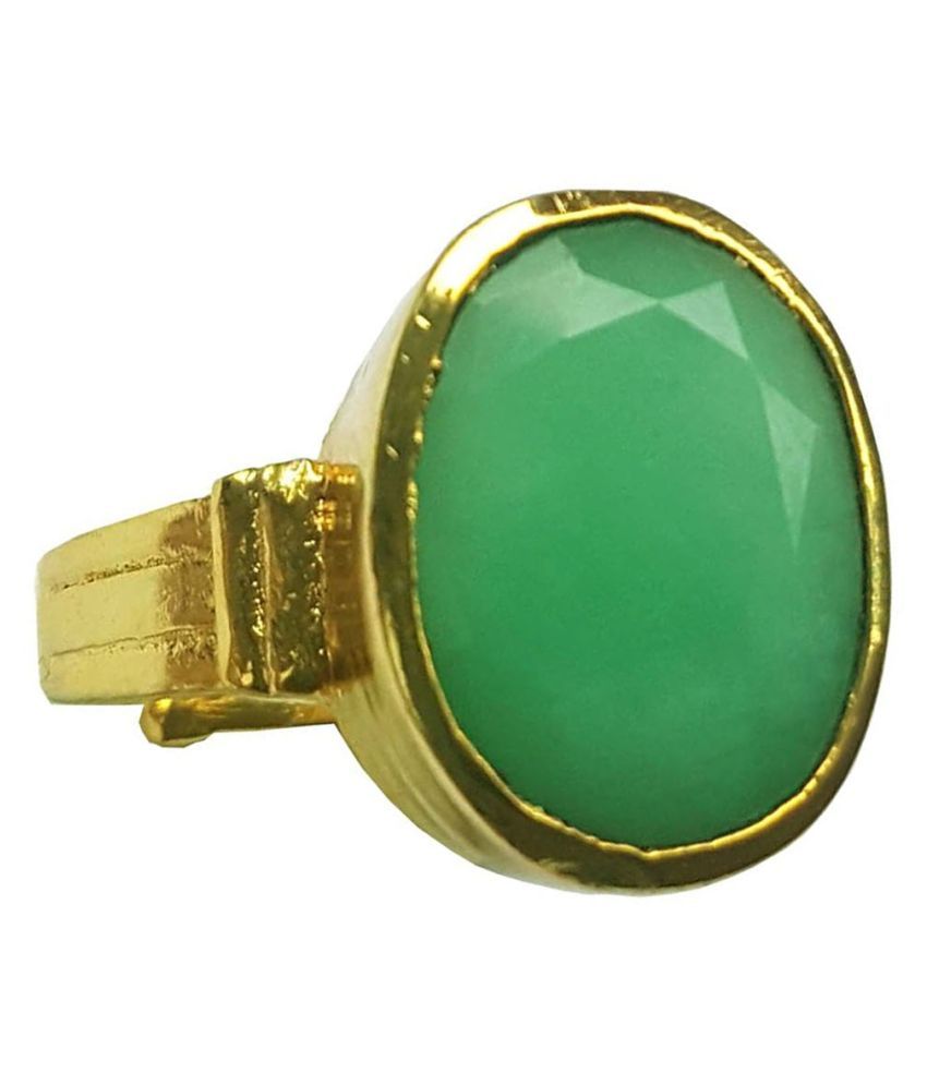 RS Jewellers Certified Emerald Panna 5.24 Carat Panchdhatu Gold Plating ...