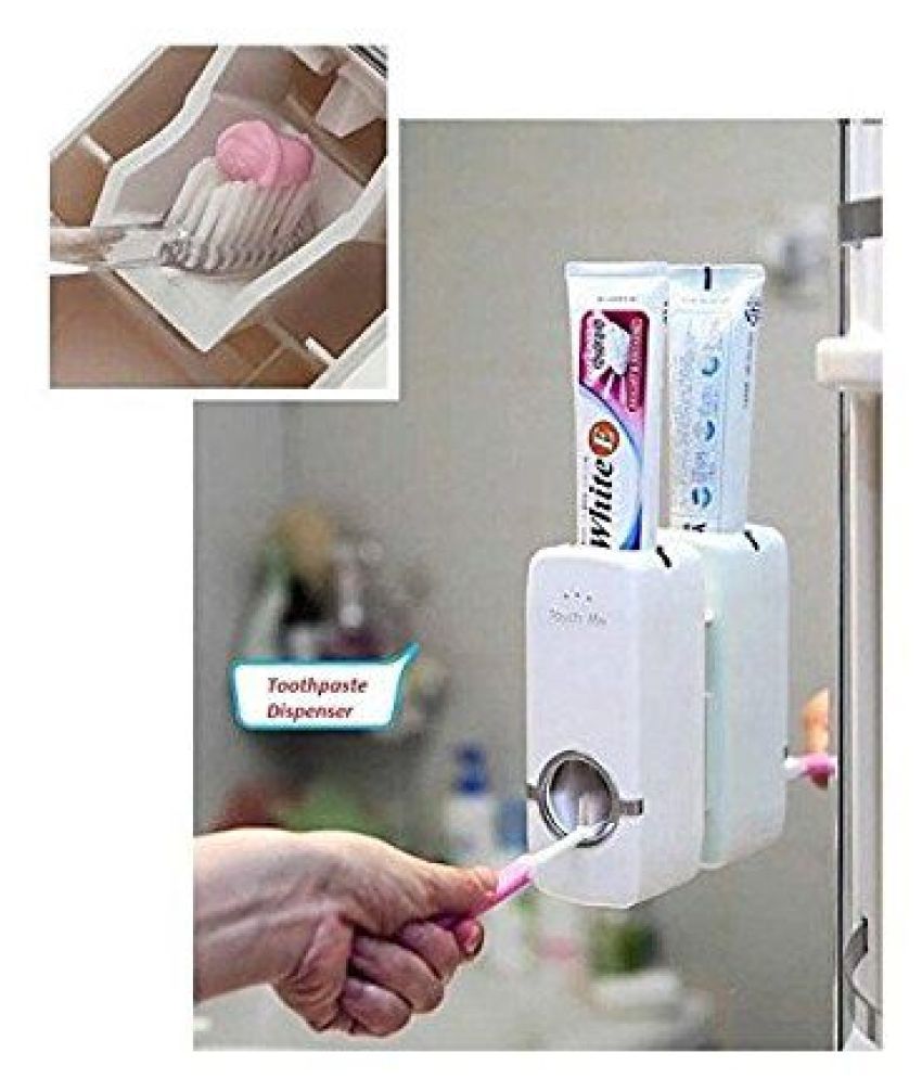 Automatic Toothpaste Dispenser And Toothbrush Holder Plastic Toothpaste Dispensers
