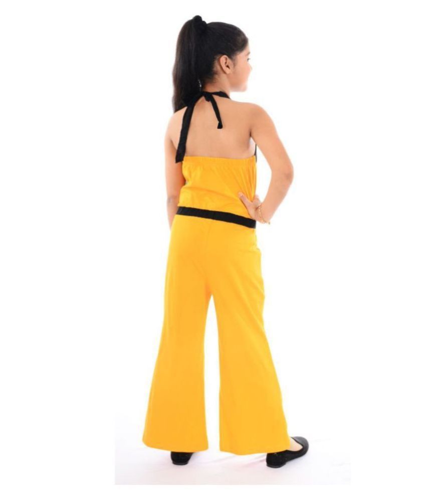 girls mustard jumpsuit