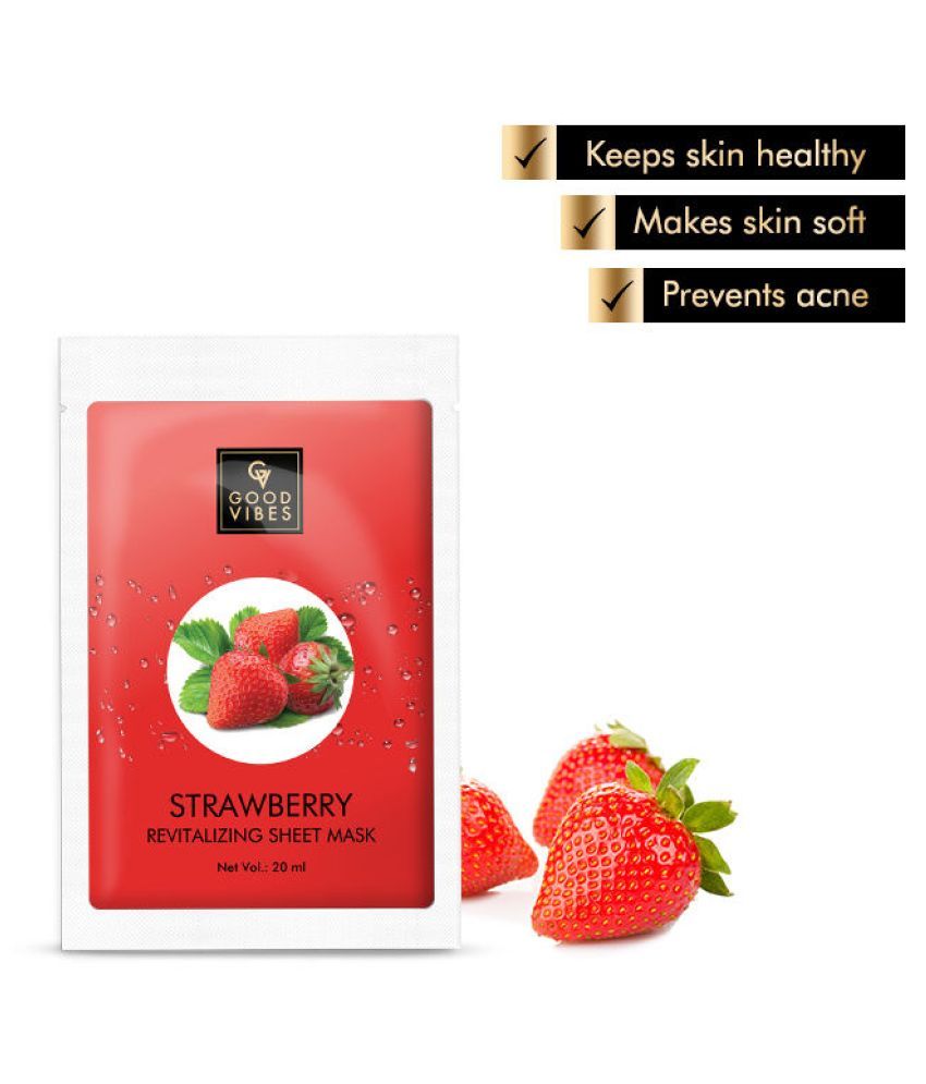 Good Vibes Revitalizing Sheet Mask Strawberry (20 ml) Buy Good Vibes