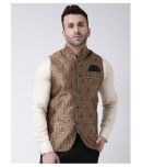 Hangup Brown Polyester Blend Nehru Jacket