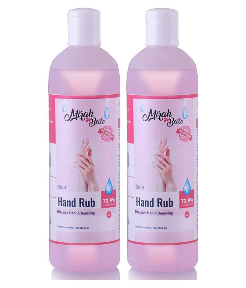 Mirah Belle Hand Sanitizer (72.9% Alcohol) FDA Approved Hand Sanitizer 500 mL Pack of 2