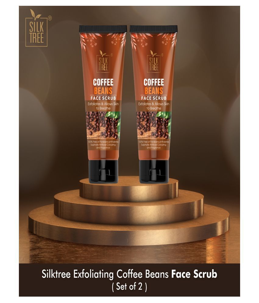 SILKTREE Coffee Beans Face Scrub & Exfoliators 65 gm Pack of 2